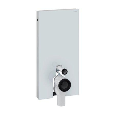 Geberit Monolith module - voor staand closet - hoogte 101 - glas - wit aluminium