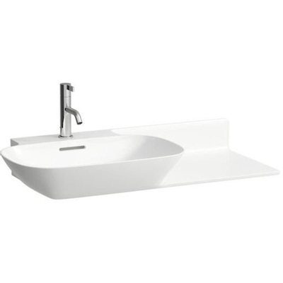 Laufen INO lavabo-meuble 45x90x12cm cuve à gauche. tablette à droite avec trop-plein SaphirKeramik lcc-blanc
