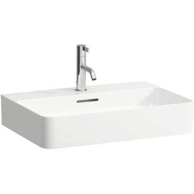 Laufen Val Lave-mains côté bas meulé 60x42cm avec 1 trou de robinet et trop-plein blanc