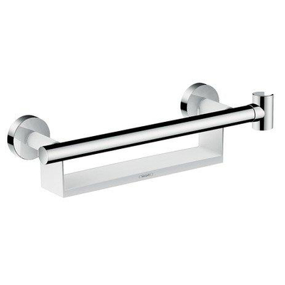 Hansgrohe Unica - badgreep comfort - met tablet en douchehouder - L = - 300 mm - wit/chroom - hoogglans chroom