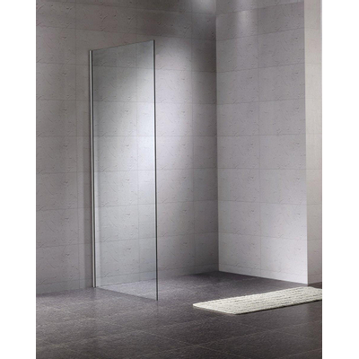 Royal plaza Adana paroi latérale 50x200cm pour douche à l'italienne profilé chrome verre clair Clean coating