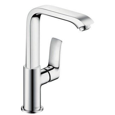 Hansgrohe Metris 1-gats wastafelkraan - met hoge - draaibare uitloop - zonder waste - hoogglans chroom