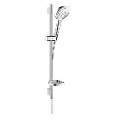 Hansgrohe Raindance Select E Doucheset - 120 - 3jet - met Unica - glijstang 65 cm en zeepschaal wit/chroom - wit chroom