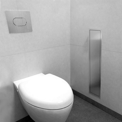 Looox ensemble brosse de toilette fermée - inox brossé