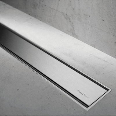 Easy Drain Compact 30 caniveau de douche taf low zero 80cm m1 garde d'eau 30 mm acier inoxydable brossé