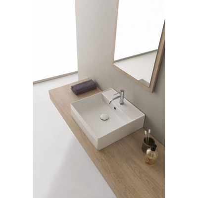 Royal Plaza Jilsum Lavabo 46x46cm Autre 1 trou de robinet avec trop-plein céramique blanc