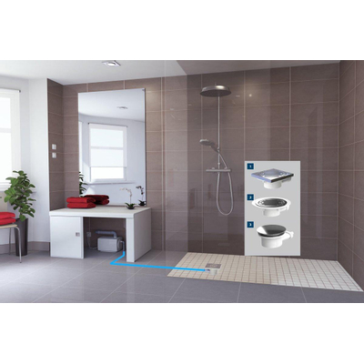 Sanibroyeur Sanifloor pompe pour eaux usées Sanifloor siphon inclu pour pvc, hauteur totale 68cm 295x164x191mm entrée de coté