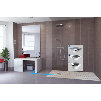 Sanibroyeur Sanifloor pompe eaux usées Sanifloor siphon inclu pour receveur extra plat totale 295x164x191mm coté entrée 1xDN16