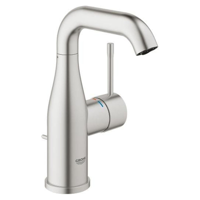 Grohe Essence New Wastafelkraan Opbouw - uitloop 11.4cm - M-size - waste - Supersteel (RVS)