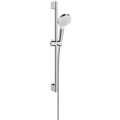 Hansgrohe Crometta Glijstangset - met Crometta Vario Green - handdouche - met 2 straalsoorten - 65cm - met Comfortfle - ecosmart - groen wit chroom