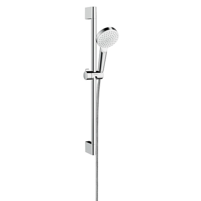 Hansgrohe Crometta Doucheset - 1jet - ecosmart - met Unica Croma - glijstang 65 cm wit/chroom - wit chroom