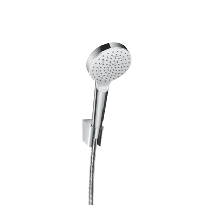 Hansgrohe Crometta Badoucheset - 1jet - ecosmart - met doucheslang - 160cm chroom/w - wit chroom