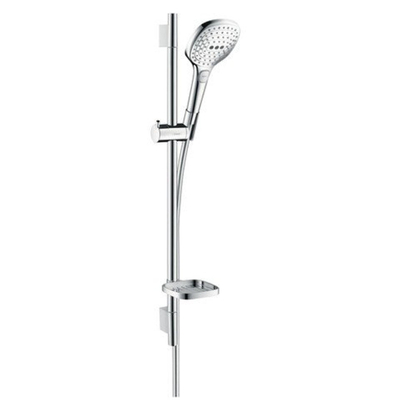 Hansgrohe Raindance Select E Doucheset - 120 - 3jet - ecosmart - met Unica - glijstang 65 cm en zeepschaal wit/chroom - wit chroom