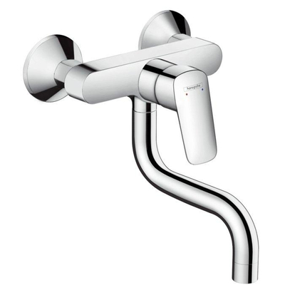 Hansgrohe Logis M31 Eengreeps keukenmengkraan - wandmontage - hoogglans chroom