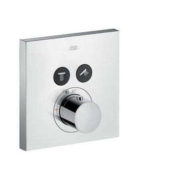 AXOR Showerselect square plaque de finition thermostatique avec robinet d'arrêt pour 2 fonctions chrome