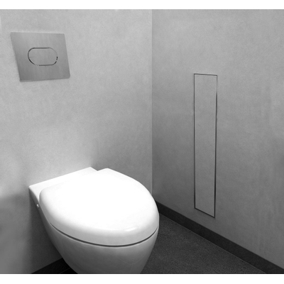 Looox Ensemble brosse de toilette fermée - carrelable - inox brossé