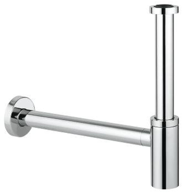 GROHE Universeel design sifon 1 1/4 met muurbuis en roset chroom OUTLETSTORE