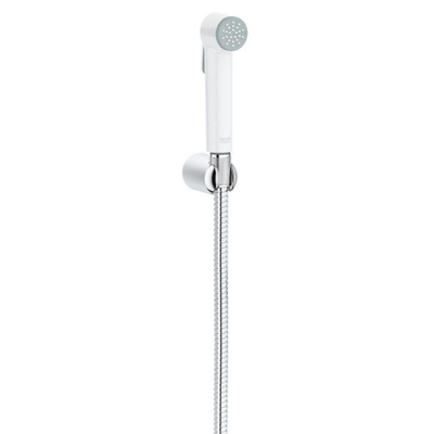 Grohe Tempesta-F Trigger Spray 30 Handdoucheset - 1 straalsoort - rond - met houder - metalen slang - 125cm - chroom/ - wit