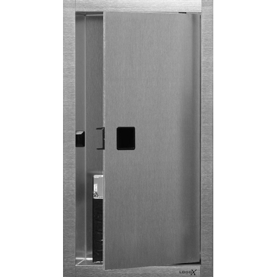 Looox BoX nis - 15x30x10cm - inbouw - met deur - rvs geborsteld