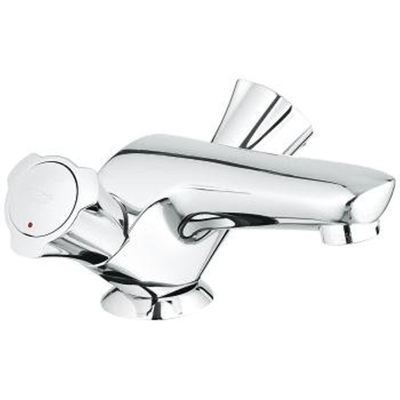 GROHE Costa L wastafelkraan - opbouw - laag - voorsprong 10cm - met trekwaste - chroom