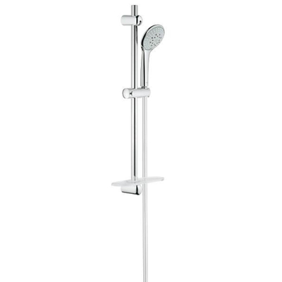 GROHE Euphoria 110 Champagne Ensemble de douche - 60cm - douchette ronde - 3 types de jet - flexible de douche lisse - avec porte-savon - chrome
