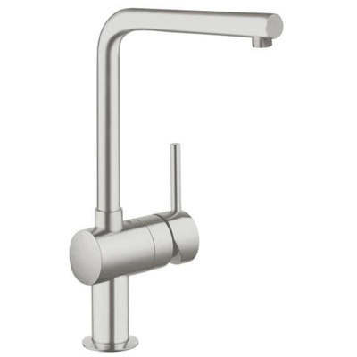 GROHE Minta Mitigeur de cuisine - haut - bec en L - SuperSteel brossé