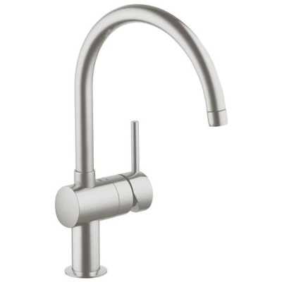 Grohe Minta Keukenkraan - hoog - draaibare ronde uitloop - Brushed Supersteel (RVS)