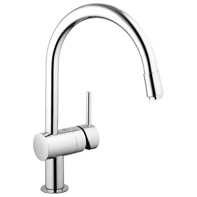 GROHE Minta Mitigeur de cuisine - haut - bec rond orientable/extensible - SuperSteel brossé