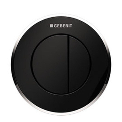 Geberit Type10 2 boutons poussoirs pneumatiques encastrés chrome noir