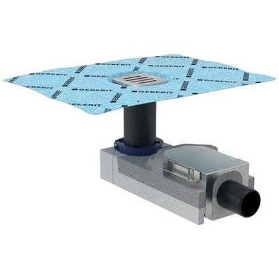 Geberit Uniflex - vloerputje - voor betegelde douche - rooster - 100x100mm - voor douches - met afvoe - grijs