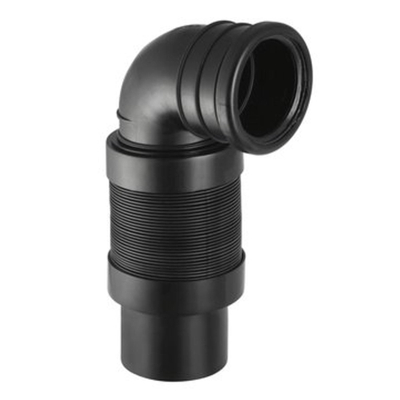 Geberit Duofix wand aansluitbocht - met flexibel aansluitstuk - 90mm - zwart