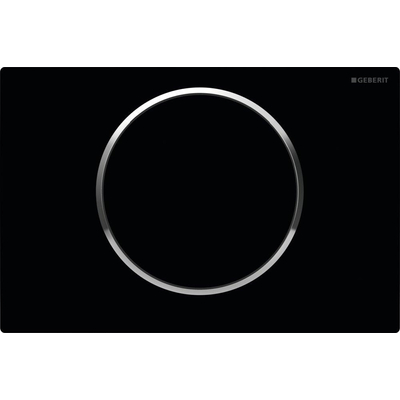 Geberit Sigma10 bedieningsplaat - spoel-stop spoeling - rond - glans zwart