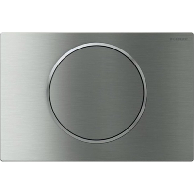Geberit Sigma10 bedieningsplaat - spoel-stop spoeling - rond - vergrendeling geborsteld - gepolijst rvs geborsteld