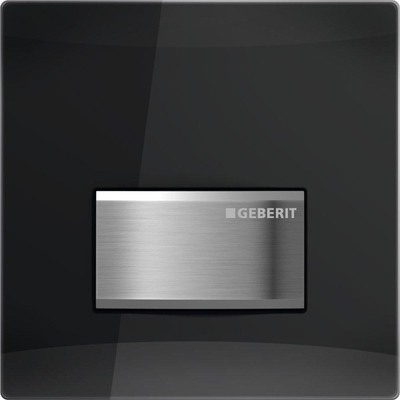 Geberit Type 50 urinioir bedieningsplaat - pneumatisch - rechthoekige knoppen - rookglas spiegelend - spiegelend rookglas (grijs)