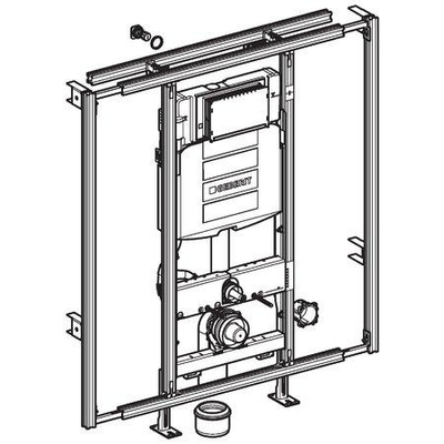 Geberit Gis Easy module - voor hang-wc - 120cm - met Sigma inbouwspoelreservoir - 12cm - breedte ve - wit