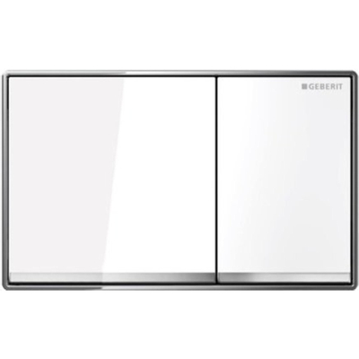 Geberit Omega60 bedieningsplaat - 2-toets spoeling - vierkant - glas - dualflush - wit