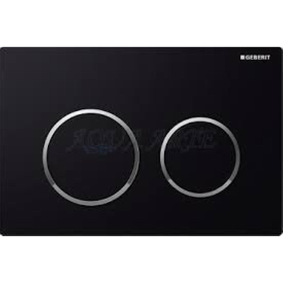 Geberit Omega20 bedieningplaat, 2-toets spoeling frontbediening voor toilet 21.2x14.2cm zwart