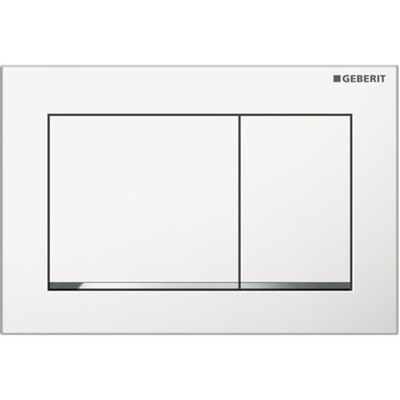 Geberit Omega20 bedieningsplaat - 2-toets spoeling - vierkant - dualflush - wit glans chroom