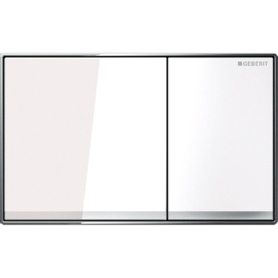 Plaque de commande Geberit Sigma60 - chasse d'eau à 2 boutons - carré - verre blanc