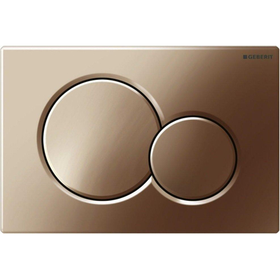 Geberit Sigma01 bedieningplaat, 2-toets spoeling frontbediening voor toilet 24.6x16.4cm edelmessing gegalvaniseerd (goud)