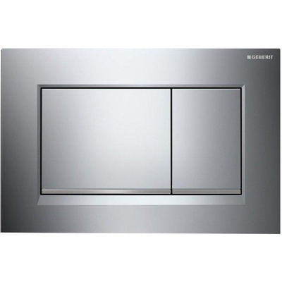 Geberit Sigma20 bedieningsplaat - 2-toets spoeling - rechthoekige knoppen - glans chroom/mat chroom/glans chroom - dualflush - hoogglans chroom