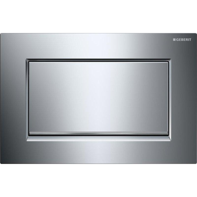 Geberit Sigma10 bedieningsplaat - 2-toets spoeling - rechthoekige knoppen - vergr. glans chroom/geborsteld/glans chroom - verchroomd chroom mat