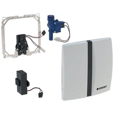 Système de commande de urinoir Geberit Basic alimentation par batterie 16x16cm avec infrarouge pour commande frontale blanc alpin