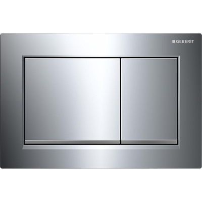 Geberit Omega20 bedieningsplaat - 2-toets spoeling - vierkant - glans chroom/mat chroom/glans chroom - dualflush - hoogglans chroom