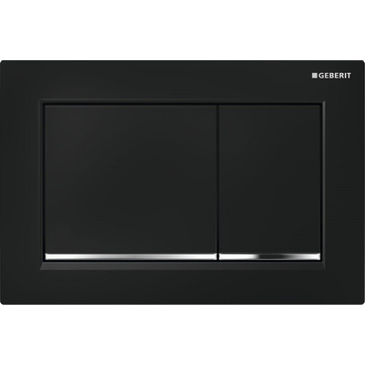 Geberit Omega20 bedieningsplaat - 2-toets spoeling - vierkant - wart/glans - dualflush - chroom zwart