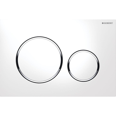 Geberit Sigma20 plaque de commande - chasse à 2 touches - boutons ronds - blanc/brillant/chrome/blanc