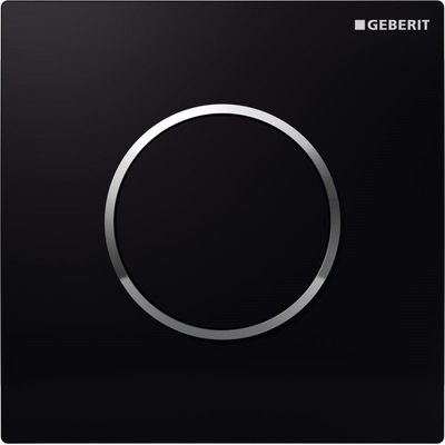 Geberit Type10 urinioir bedieningsplaat - pneumatisch - ronde knop - zwart glans chroom