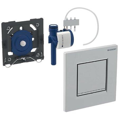 Geberit Type 20 urinioir bedieningsplaat - pneumatisch - rechthoekige knoppen - wit glans chroom