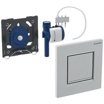 Geberit type 20 plaque de commande pour urinoir - pneumatique - boutons rectangulaires - noir/chrome brillant