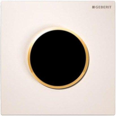 Geberit Type10 urinioir bedieningsplaat - 230V- ronde knop - wit/verguld - wit goud